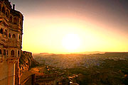 Blue city view and fort view
